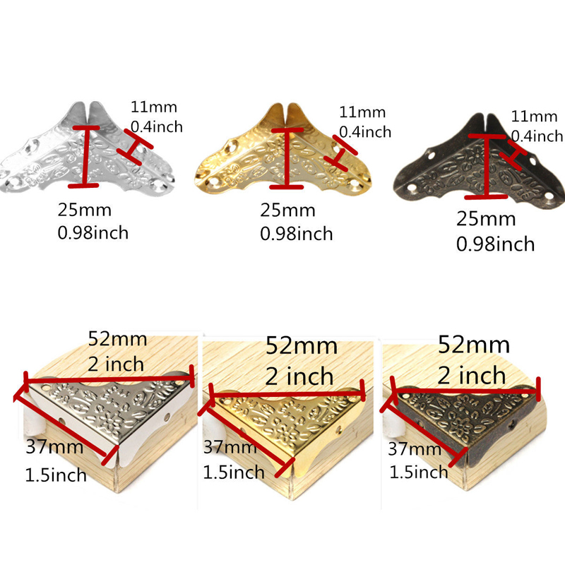 Antique Scrapbooking Corners Furniture Corner Bracket Wooden Box Frame Feet Leg Corners Decorative Protector