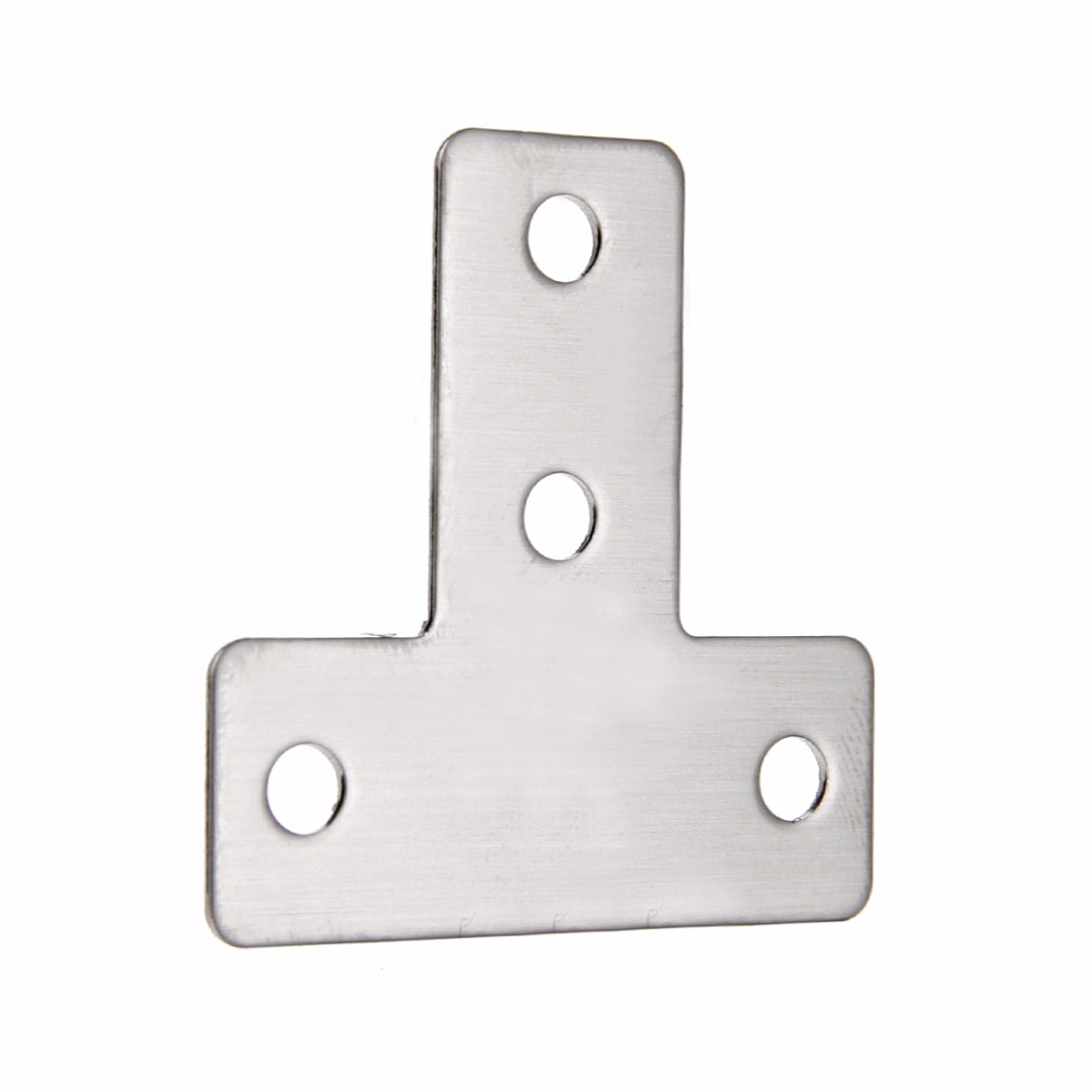 4pcs/set Stainless Steel Flat T Shape Tee Repair Plate Bracket Corner Brace 40/60mm With  Screws Mayitr New Arrival