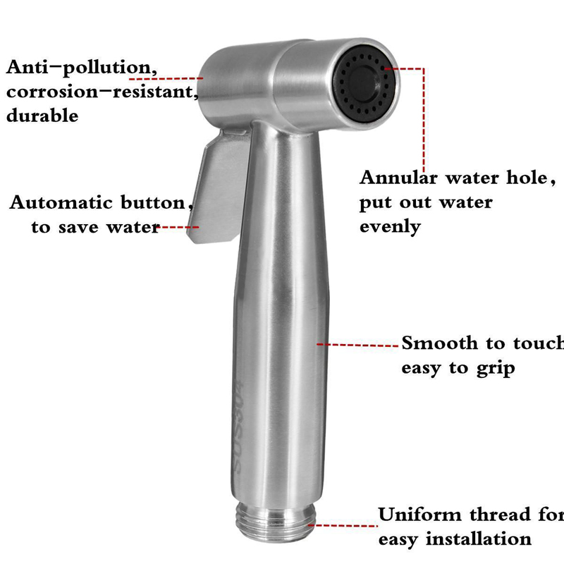 Stainless Steel Hand Held Bidet Shattaf Toilet Bidet Bathroom Shower Sprayer Tool For Bathroom Shattaf Bidet Sprayer