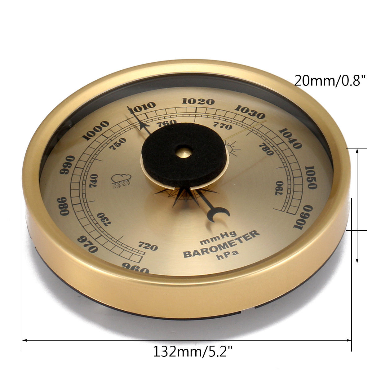 Portable Vintage Alloy Glass Bronze Barometer 960~1060hPa Barometer Weather Station Household Thermometer Hygrometer MAYITR