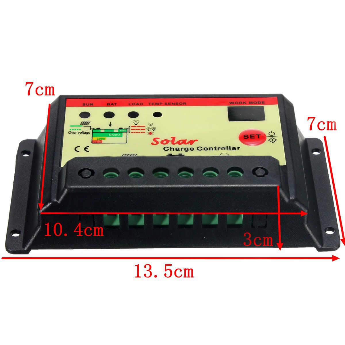 Mayitr 10A 12V/24V PWM Controller Solar Charger LCD Panel Regulator Battery Black New