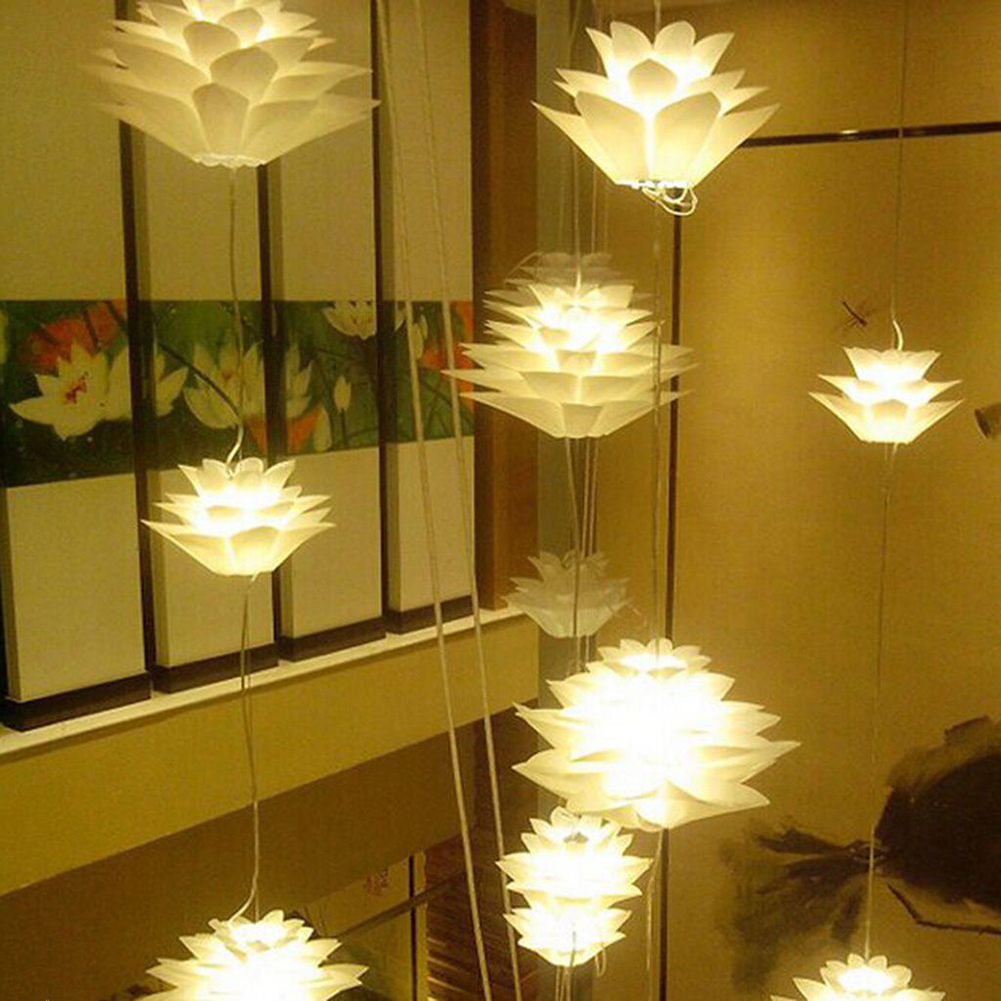 Lotus Shape Diy Ceiling Lamp Shade Christmas Decor White