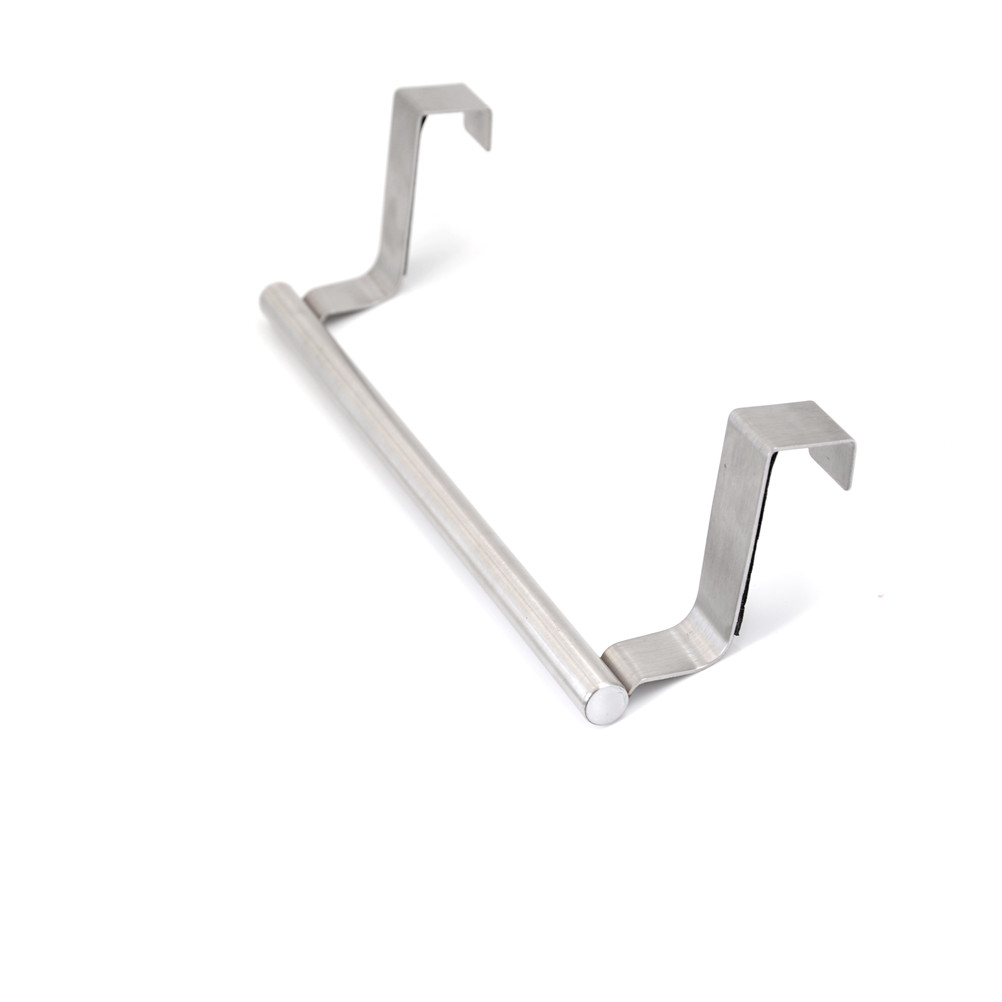 New Stainless Steel Kitchen Bathroom Door Hook Towel Bar Rack Hanging Rail Tool
