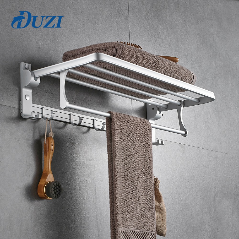 Duzi Wall Mounted Towel Racks Bathroom Holder Foldable Duzi Wall Mounted Towel Racks Bathroom Holder Foldable Rack Space Aluminum