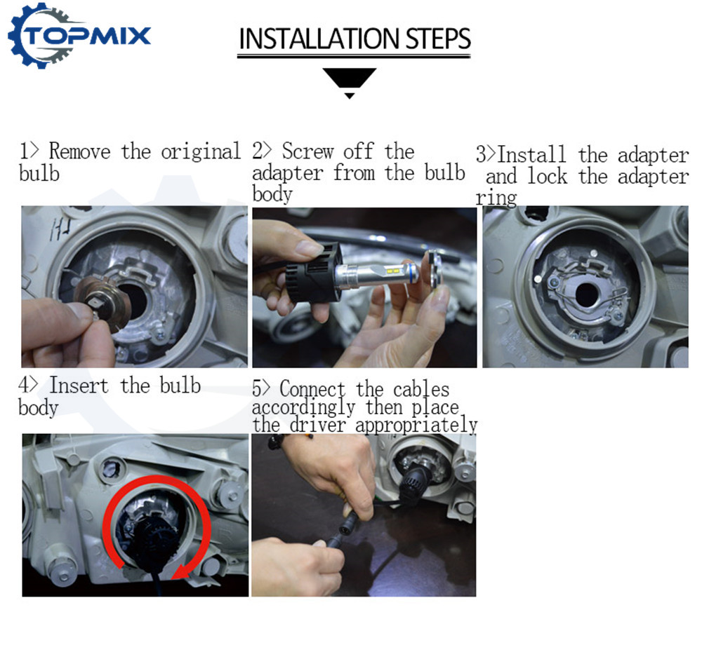 6GA-45W-H4 90W 9000LM Car Headlight 13