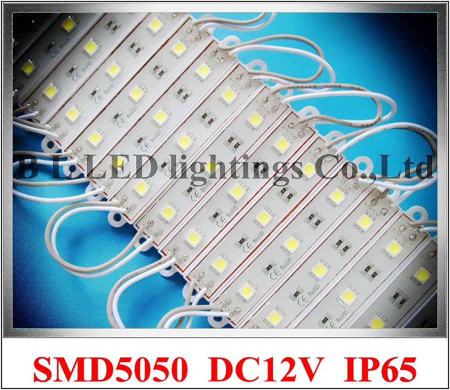 20 × Red Green Blue Yellow White LED 5050 SMD Waterproof Module DC12V 75*12mm