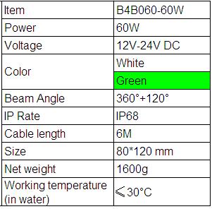 fishing lures lights 60W parameter 1