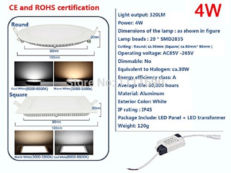 4W LED Panel Lamp