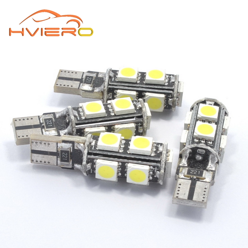 Hviero White T10 9smd 5050 Canbus DC 12V Error Free 194 168 192 W5W Car LED Tail Light Interior Bulbs Wedge Parking Dashboard Lamp