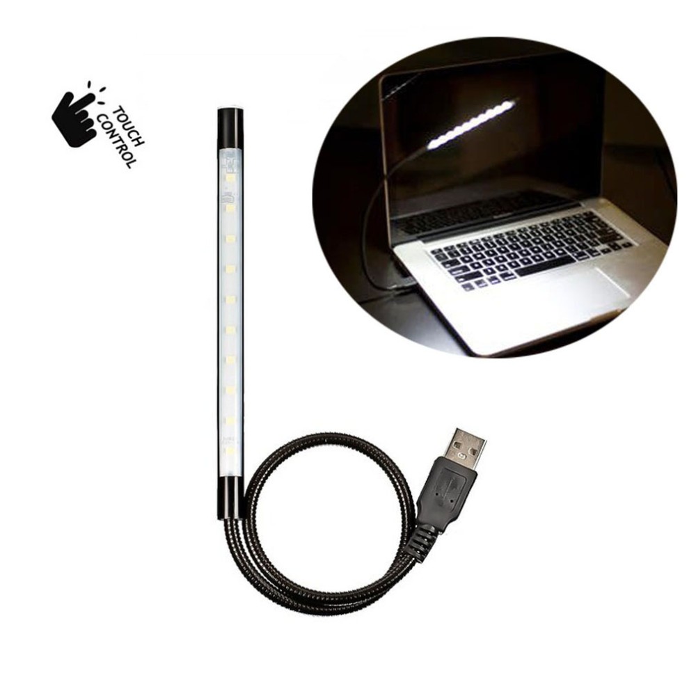 Flexible USB Reading Lamp With 10 Super Bright LED Touch Switch Led Book Reading Lamp For LaptopReadingCamping Outdoor Sports