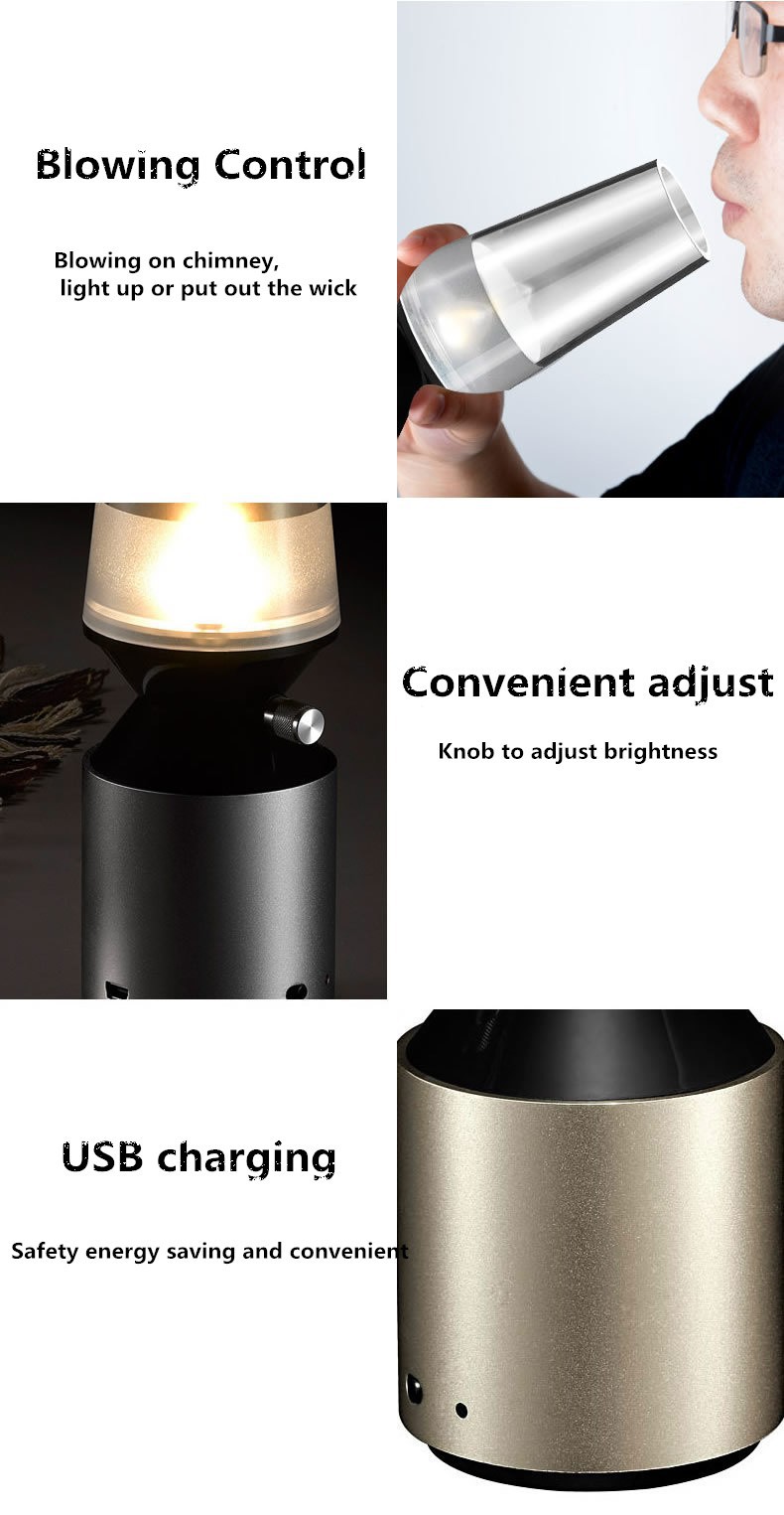 Creative Blowing Control Lamp USB Rechargeable LED Kerosene Lamp Retro&Modern Night Light Adjustable induction lamp (14)