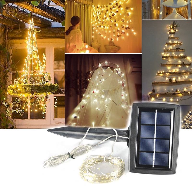 Boruit 150 Led Fairy Lights String Warm White Solar Power Garden - Solar Powered Garden Decorative Lights Boruit 150 Led Fairy Lights String Warm White Solar Power Garden - Solar Powered Garden Decorative Lights