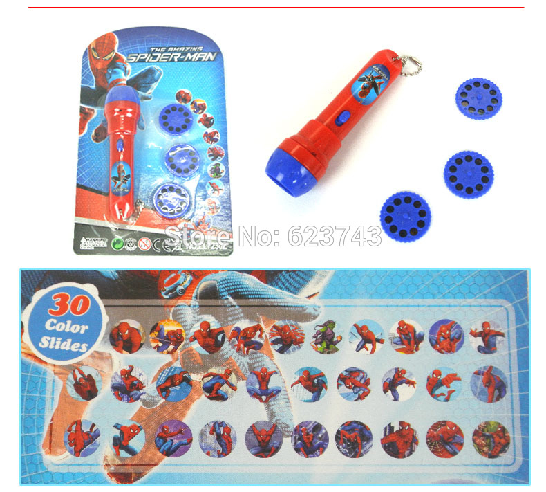 10Pcs/Lot Spider-Man Baby sleeping story projector flashlight 30pcs colors  slides spiderman child light-up toy lot (10 pieces/lot)  specifications/price/quotation - ECVV industrial products