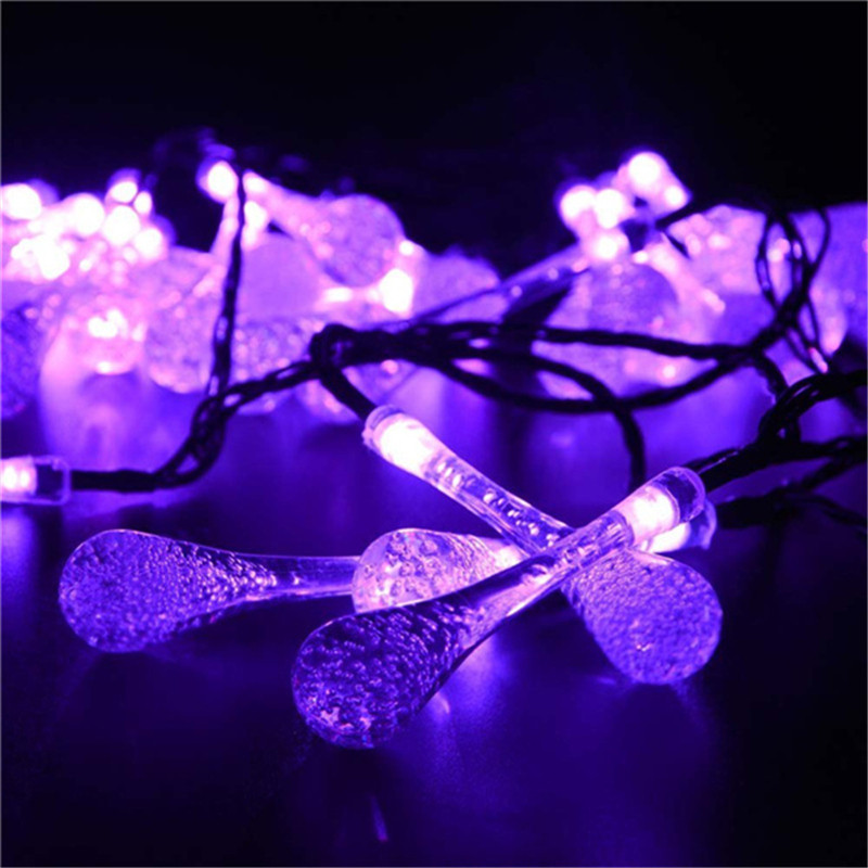 20 LED 8 modes Solar Powered Water Drop String Lights (8)