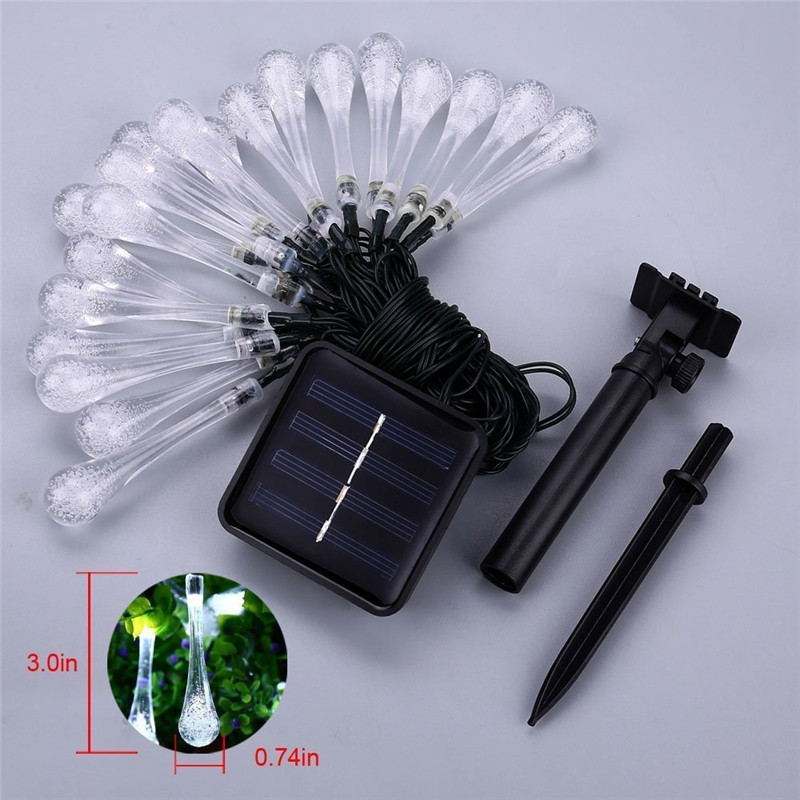 20 LED 8 modes Solar Powered Water Drop String Lights (3)