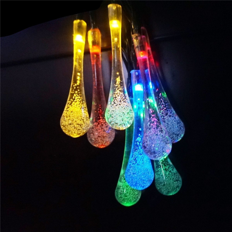 20 LED 8 modes Solar Powered Water Drop String Lights (5)