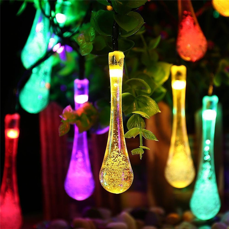 20 LED 8 modes Solar Powered Water Drop String Lights (4)