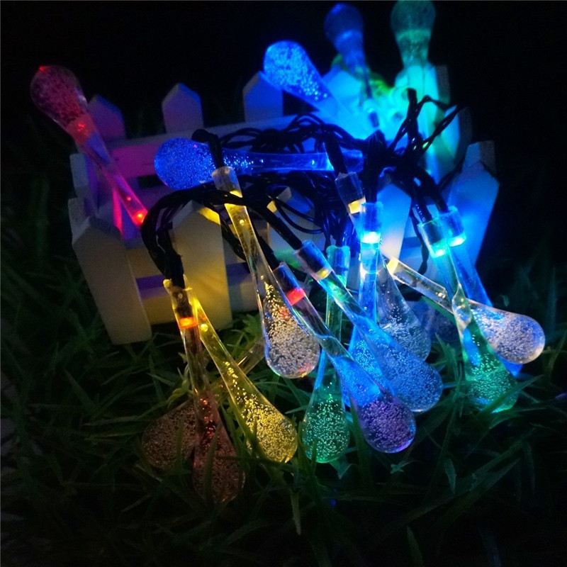 20 LED 8 modes Solar Powered Water Drop String Lights (6)