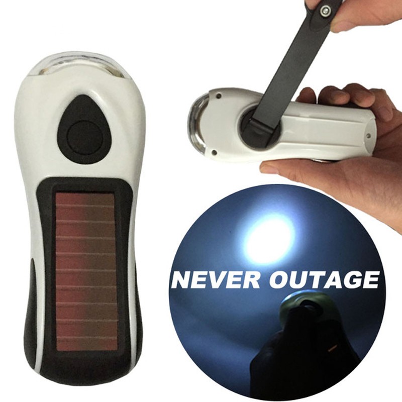 New-YUETOR-portable-3-LED-lampe-torche-300lm-hand-cranked-dynamo-flashlight-solar-power-torch-torche