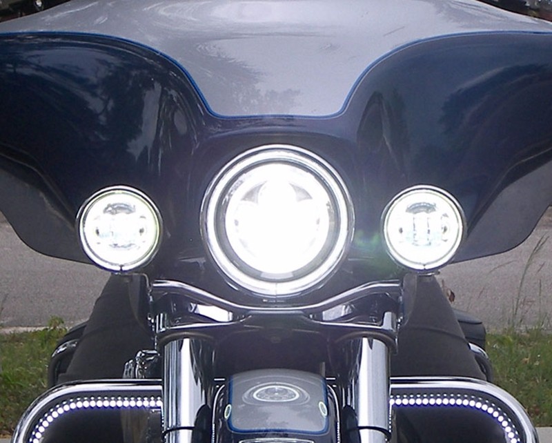 Motorcycle 7inch LED Projector Headlight with Plazma LED Halo DRL cv