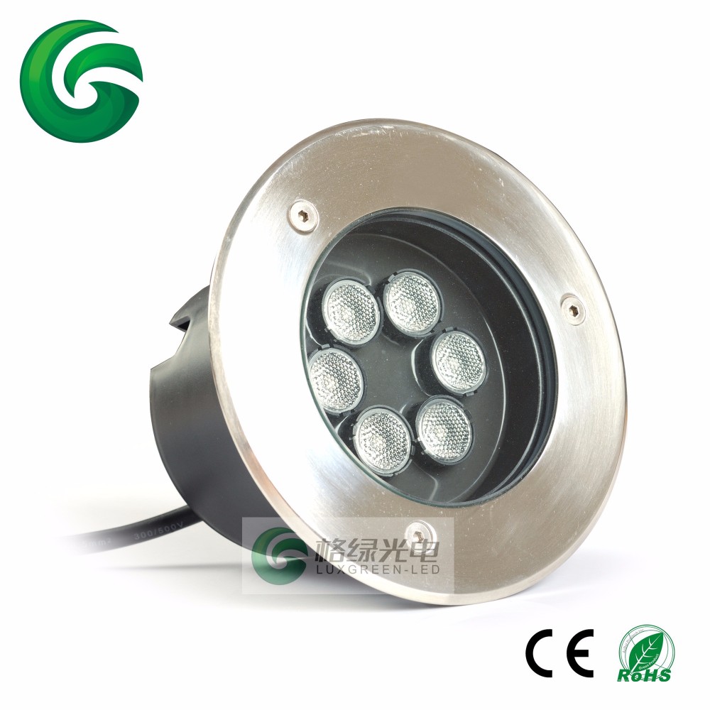 24vDC Outdoor IP67 6x3w 3in1 RGB Recessed Round Led Underground Light