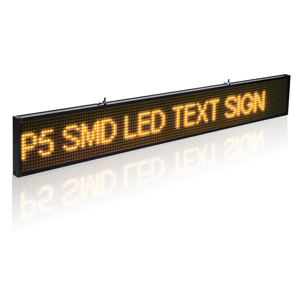 34CM SMD P5mm Led display module yellow blue green white Programmable Scrolling Message LED Sign Board (Yellow)3