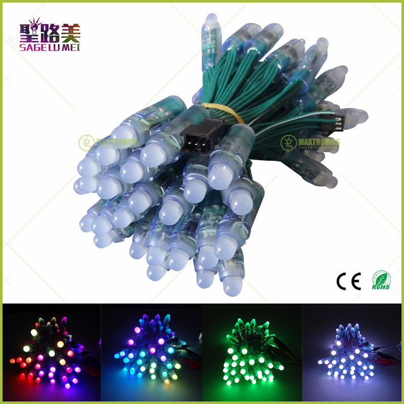 Wholesale-50-Pcs-string-12mm-WS2811-2811-IC-LED-Pixels-Module-String-Light-Green-Wire-cable