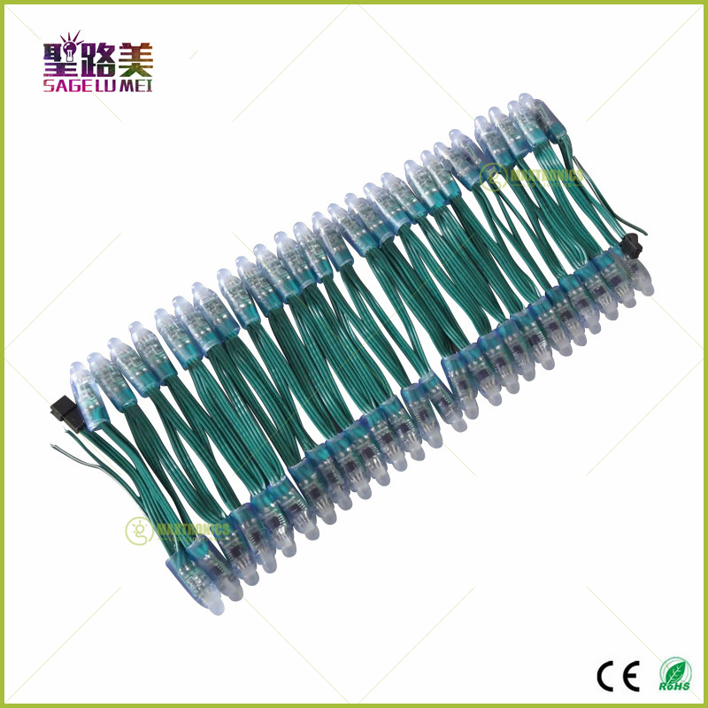 Wholesale-50-Pcs-string-12mm-WS2811-2811-IC-LED-Pixels-3Module-String-Light-Green-Wire-cable