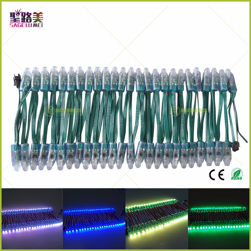 Wholesale-50-Pcs-string-12mm-WS2811-2811-IC-LED-Pixels-1Module-String-Light-Green-Wire-cable