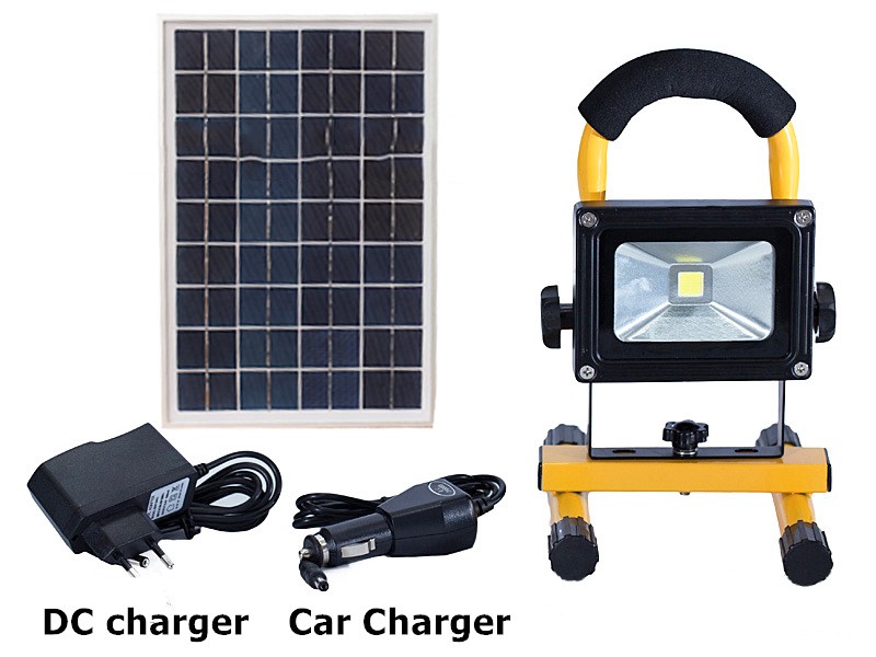 Solar Panel Portable Lamp Outdoor Waterproof Rechargeable Solar Power LED Portable Spotlight