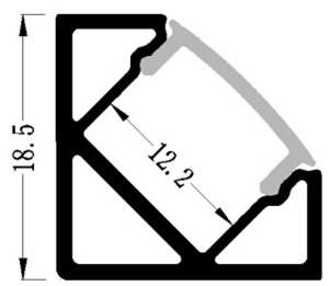 led aluminum profile LA-LP18 drawing