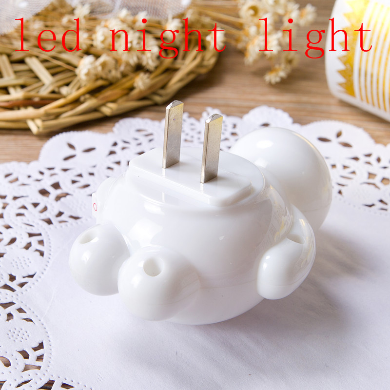 Newest Creative white LED energy-saving switch bedside night light plugged baby feeding induced sleep lamp gift (5)