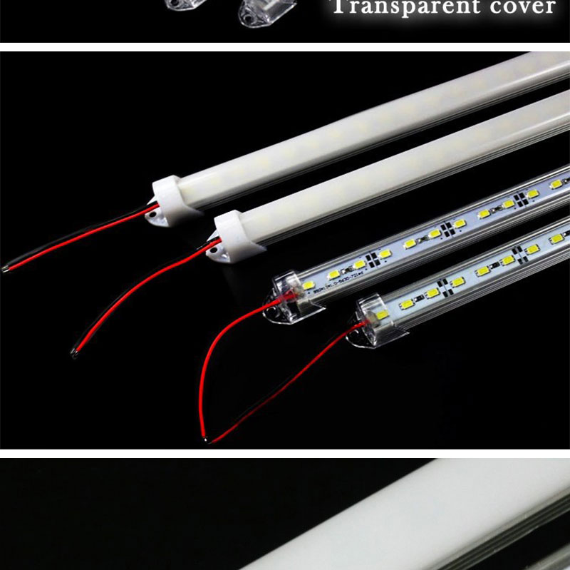 50cm LED Bar Lights DC12V 5730 LED Tube Lamp With U Aluminum Shell PC Cover Warm Nature Cold White (4)