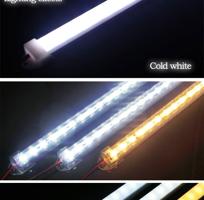50cm LED Bar Lights DC12V 5730 LED Tube Lamp With U Aluminum Shell PC Cover Warm Nature Cold White (9)