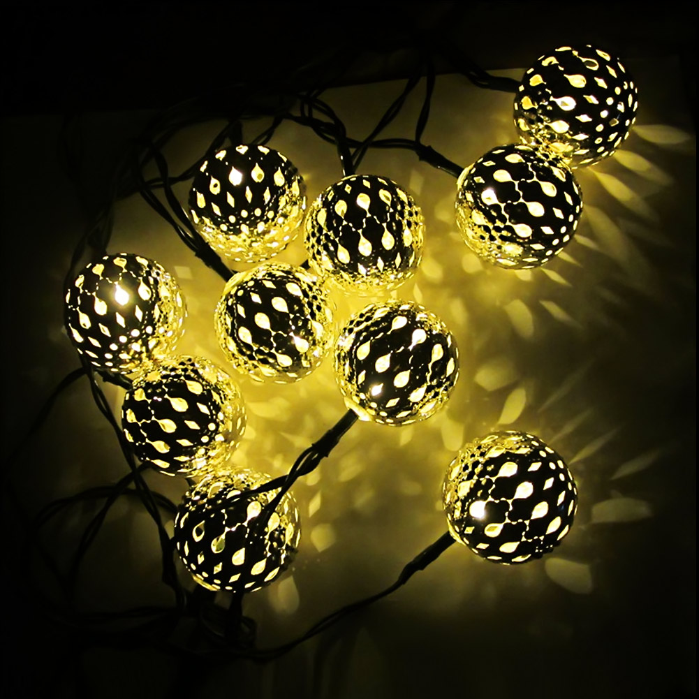 10 Moroccan String Lights Solar Outdoor Powered Led