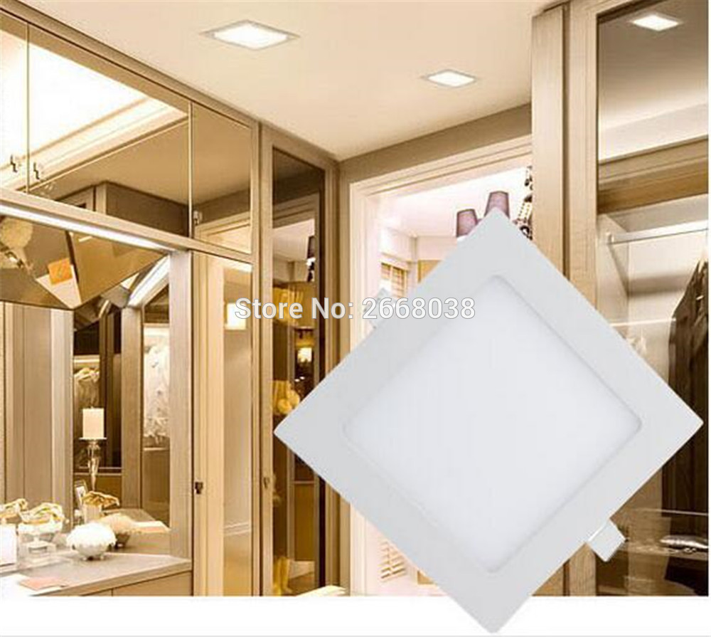 Ultra thin 3W 4W 6W 9W 12W 15W 18W 25W Square led panel light Recessed ceiling downlight AC85-265V for kitchen bathroom lights