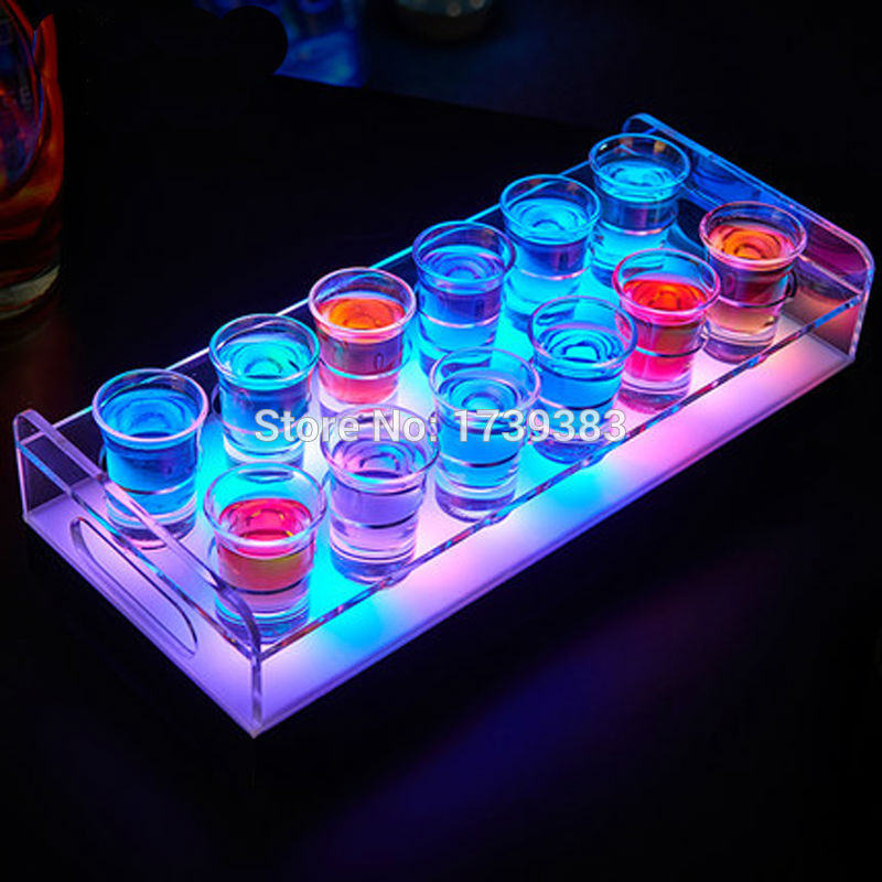 rechargeable multicolor Plastic  led shot glass holder--Slong Light (6)