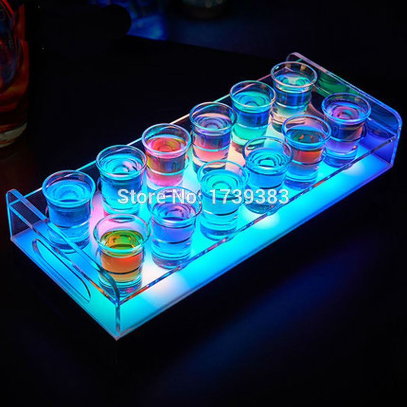 rechargeable multicolor Plastic  led shot glass holder--Slong Light (7)