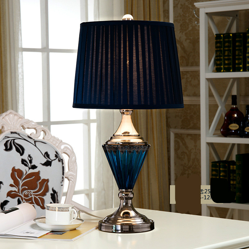 Crystal Glass Led E27 Table Lamp, Blue Crystal Table Lamps