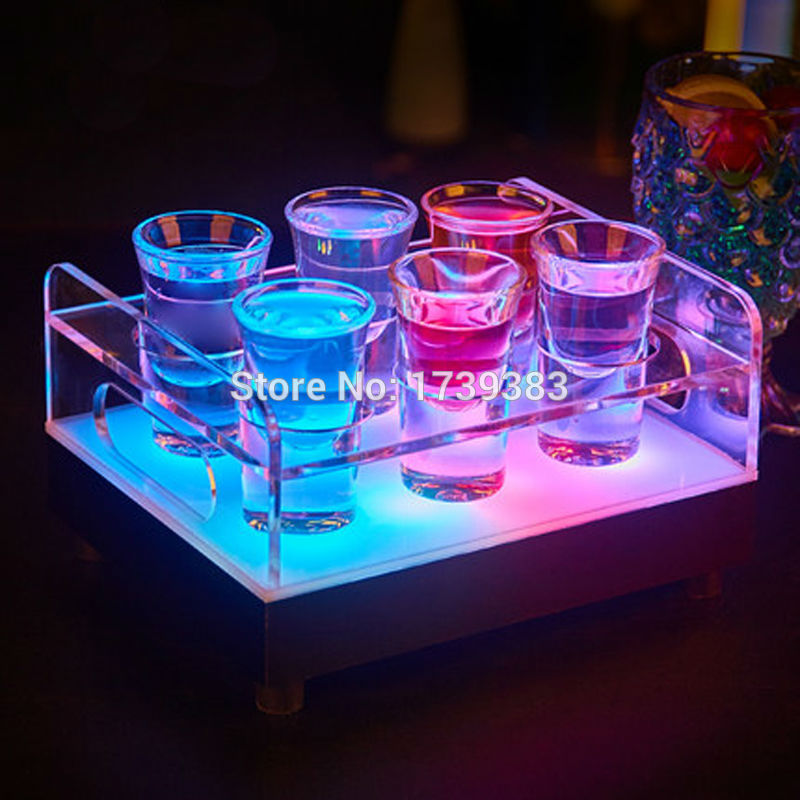 rechargeable multicolor Plastic  led shot glass holder--Slong Light (1)