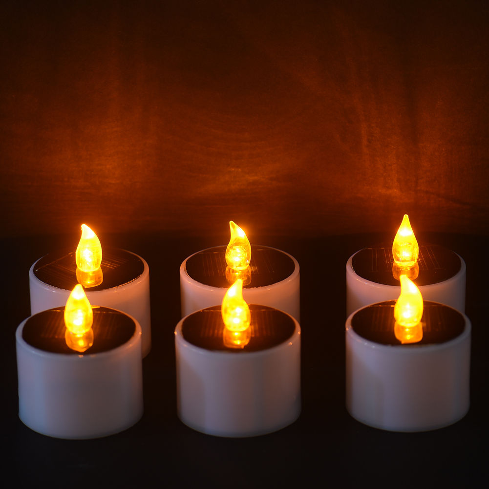 Solar Power Led Candle Light Romantic Candles Flameless Flicker Lamp