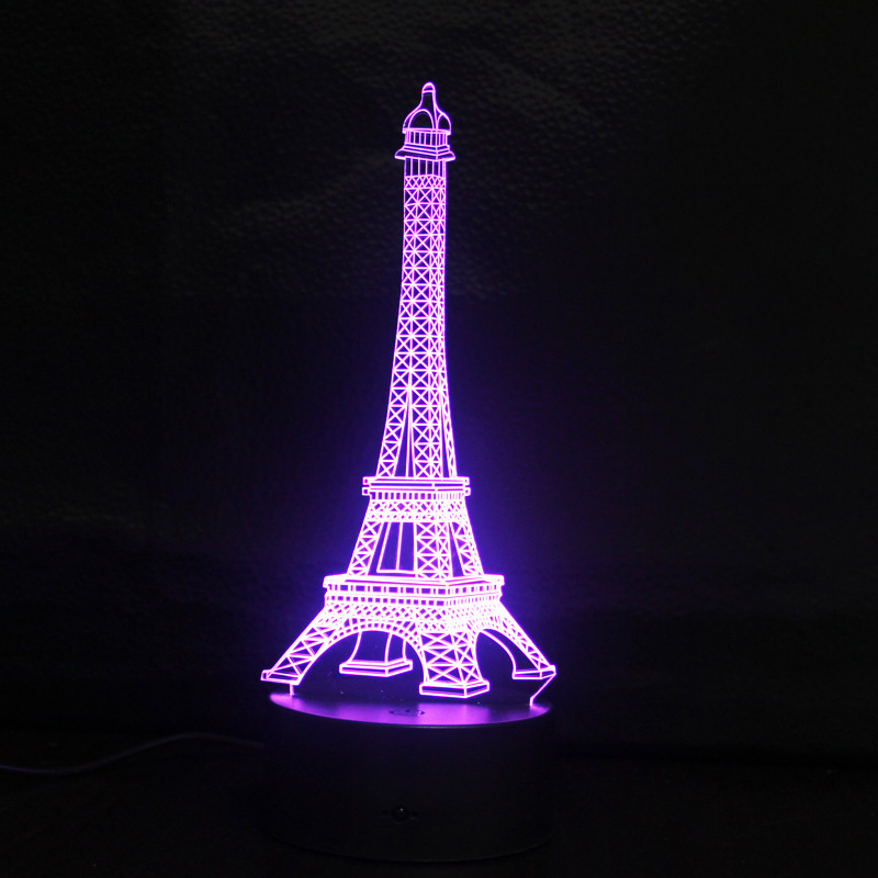 Eiffel Tower 3d lamp led  rgb (1)