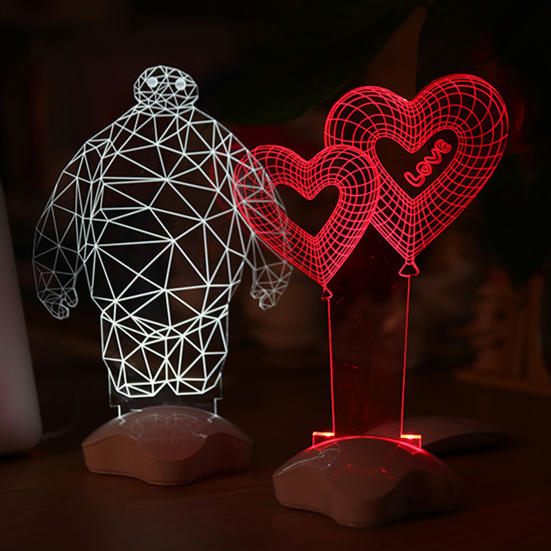 3D Illusion Bulbing Lamp LED Night Light Table Desk Lamp