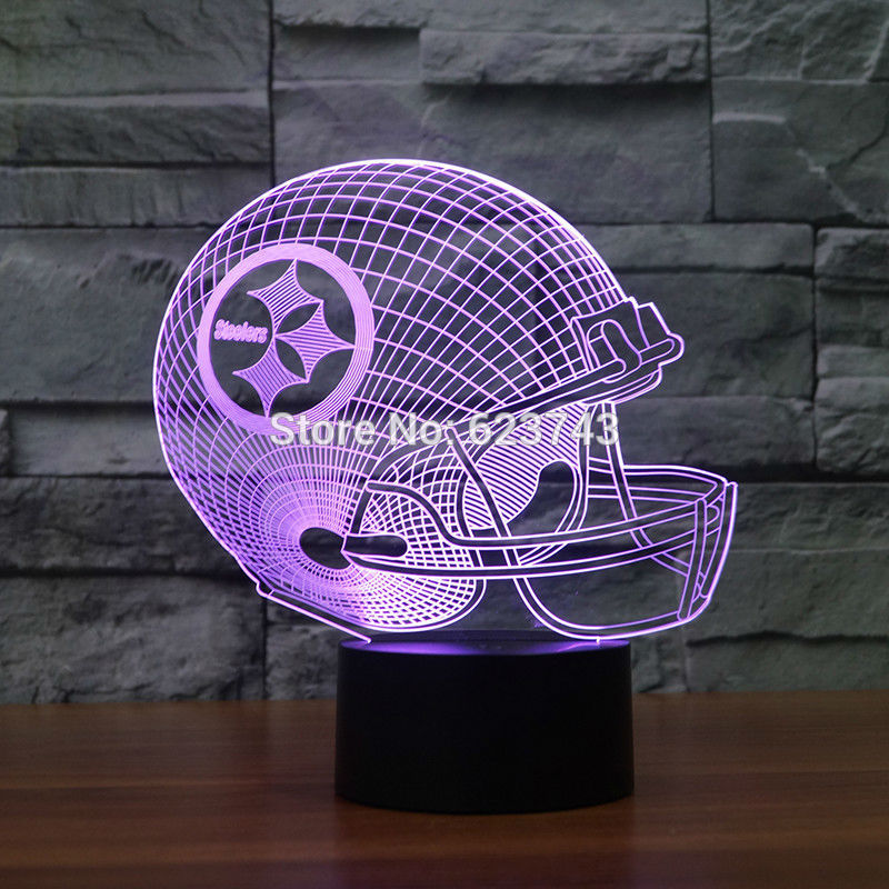 3D led logo light on helmet Pittsburgh Steelers American footballSlong light gifts1