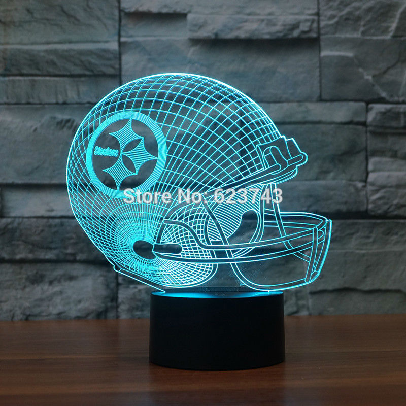 3D led logo light on helmet Pittsburgh Steelers American footballSlong light gifts