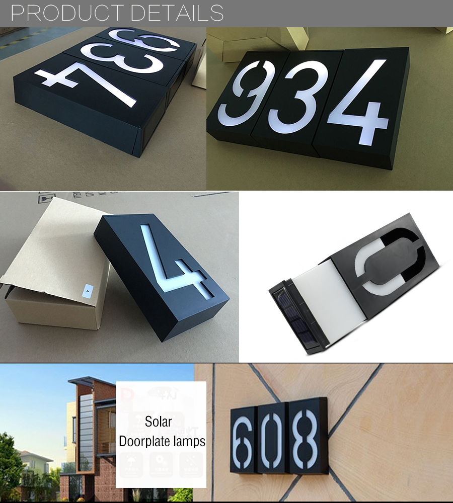 led solar door wall plate night light