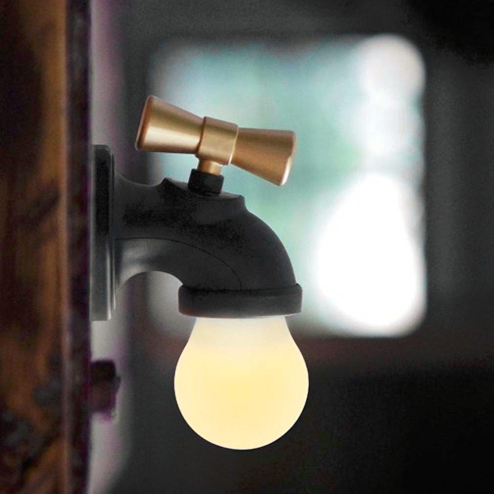 2017 Unique Water Tap Shape Lamp Rechargeable Voice Control Usb