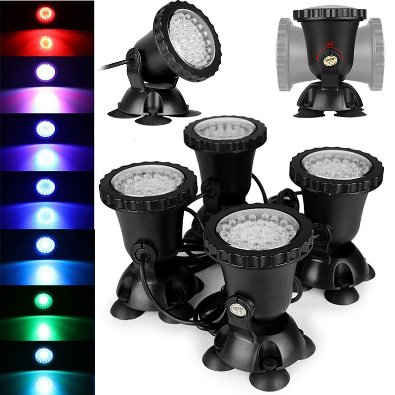 4Pcs Led Underwater Light RGB 12W 12V Led Underwater Light Waterproof IP68 Garden Fountain Pool Lamp Lighting Mayitr