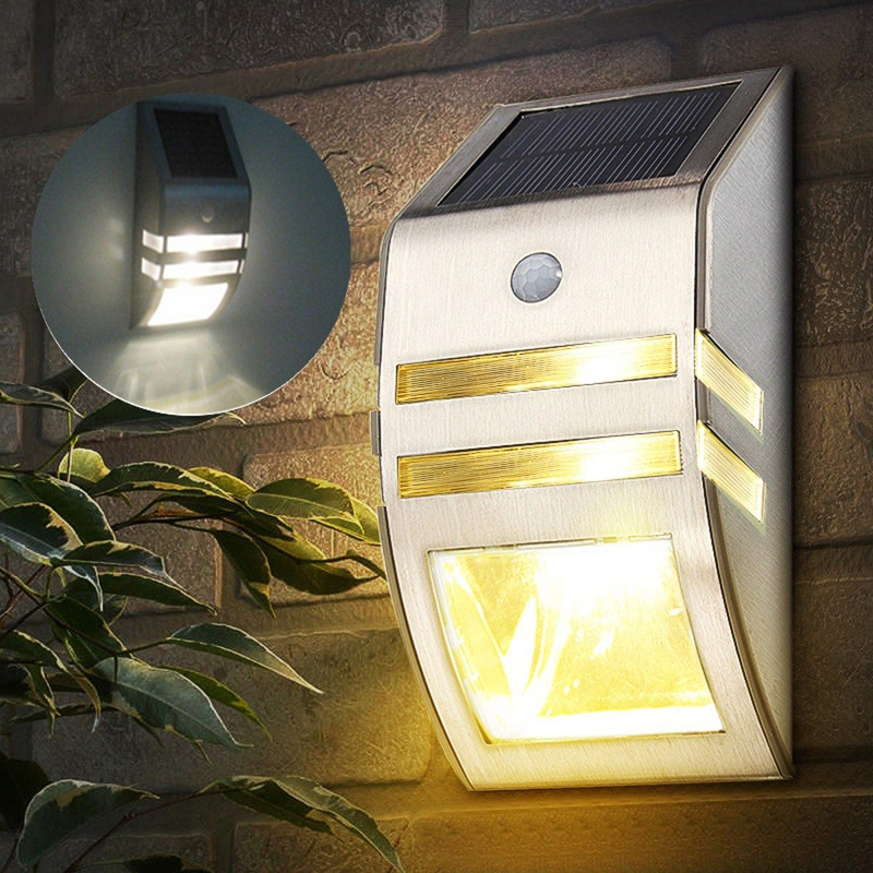 2-LED Solar Powered PIR Motion Sensor Security Light Wall Outdoor Home Garden Waterproof Energy Saving Lights Mayitr