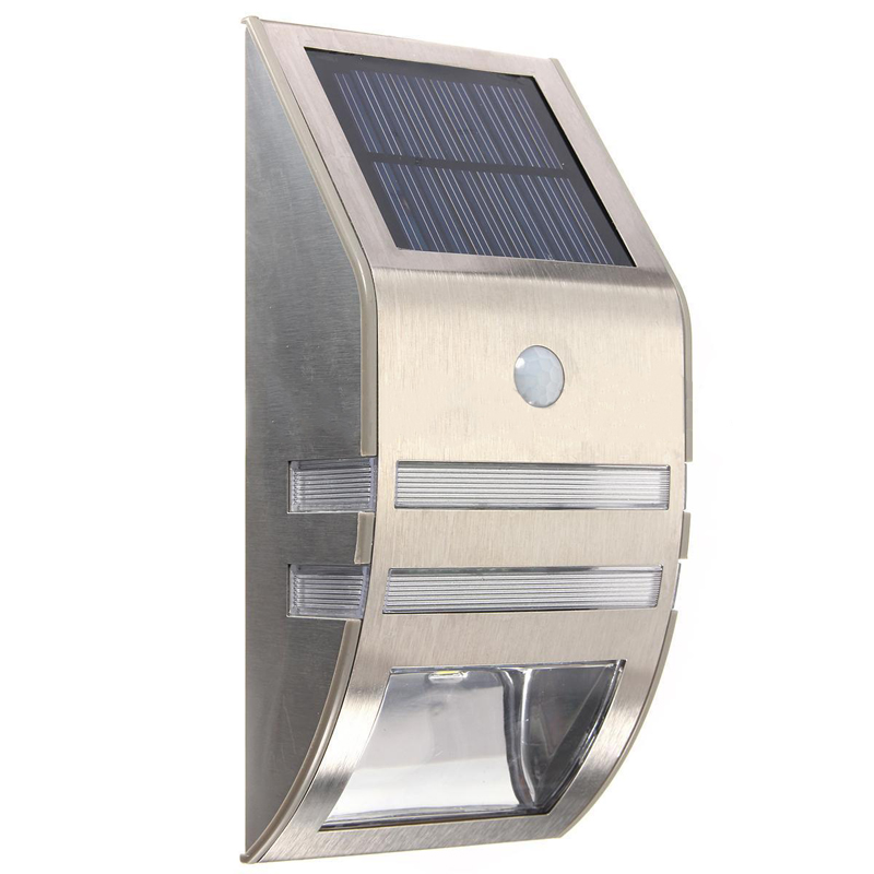 2-LED Solar Powered PIR Motion Sensor Security Light Wall Outdoor Home Garden Waterproof Energy Saving Lights Mayitr